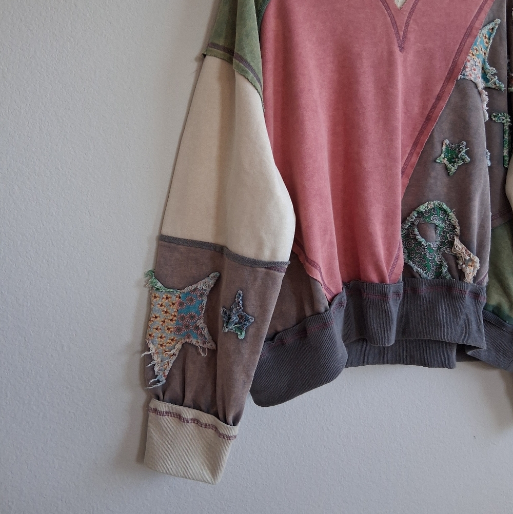 Oli & Hali Stars Patchwork Hoodie Mineral Wash L - Picture 5 of 15